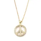 Цепочка женская из нержавеющей стали, элегантное ожерелье с круглым символом мира, прозрачный кубический цирконий, длина 45 см, 1 шт.