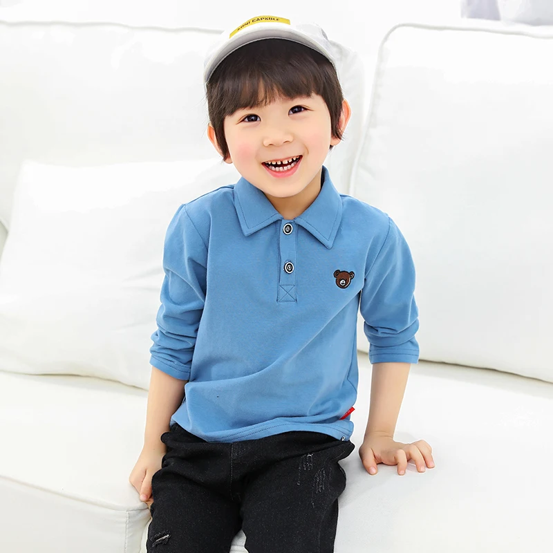 Polo Shirt Boys 2019 Summer Autumn Children's Clothing Toddler 100% Cotton Tops Tee Baby Boy Kids Bobo Bebe shirt 2-7Y |