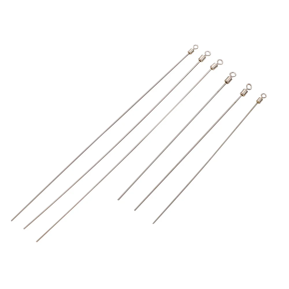 

50pcs Hard Steel Wire Long Pole Fishing Swivel Stainless Steel Barrel Rolling Connector Fishing Accessories Tackle