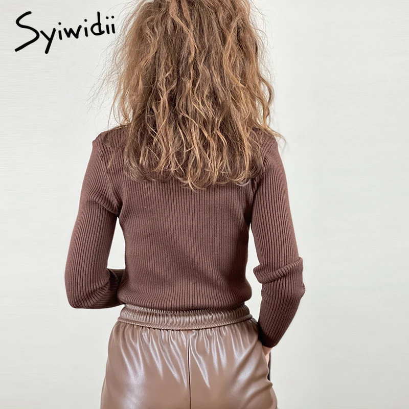 Syiwidii женские утепленные свитера Осень Зима 2021 Новые вязаные водолазки с длинным