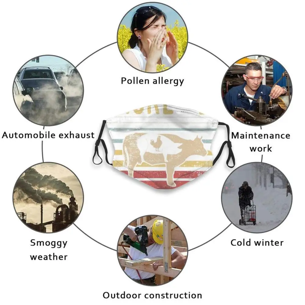 

Retro Bbq Smoke 'Em If You Got Em Gift Grilling Design Graphic Adult Kids Washable Funny Face Mask With Filter Vintage Style