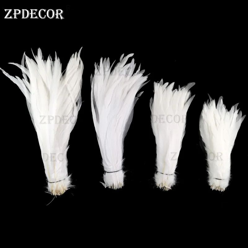 ZPDECOR 25-30 см 10-12 дюймов белоснежные петушиные перья хвост для карнавала | Дом и сад