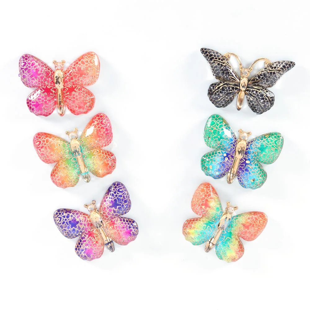 Акриловые кулоны сверкающего цвета 10 шт. подвеска-бабочка карамельного для