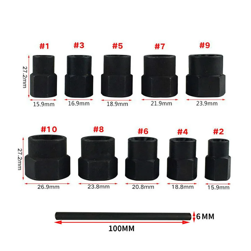 Damaged Lug Nut Bolts Removal Set Screw Extractor Tool Twists Socket Kit Lock Remover DTT88 | Инструменты
