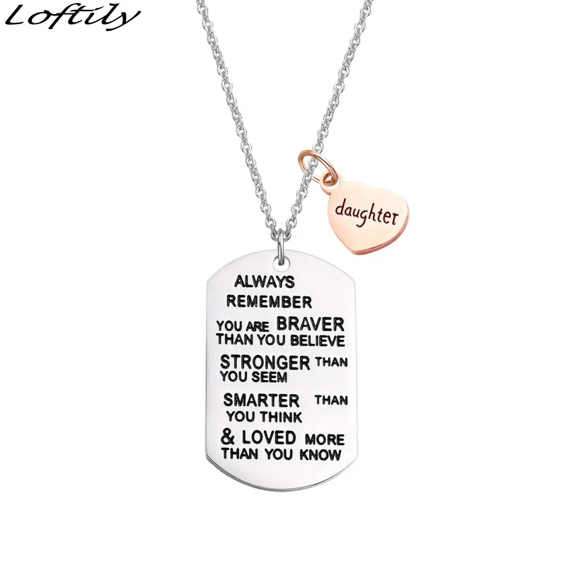 Сын дочь собачья табличка Подвеска Ожерелье из нержавеющей стали подарок для