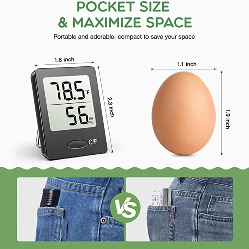 

Humidity Gauge Room Accurate Mini Wall Digital Hygrometer Temperature Humidity Monitor Meter for Home, Office