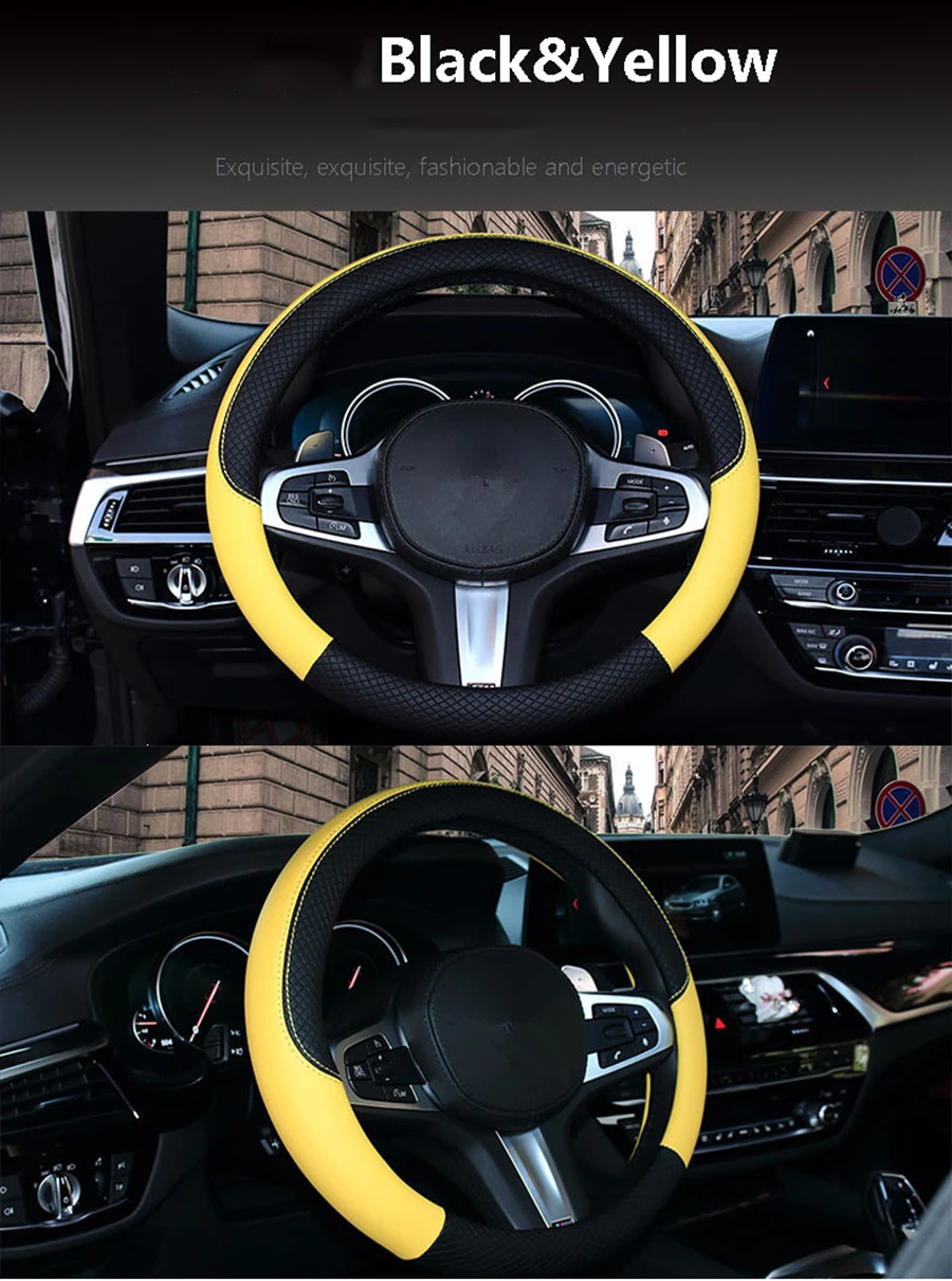 Спортивный кожаный автомобильный чехол на руль для Toyota Volkswagen Fiat hyundai Chery BYD для автомобилей Mazda аксессуары для 37 см-38 см