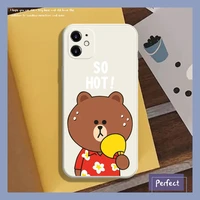 new official original silicone phone case for iphone 11 12 pro max mini xr x xs 7 8 plus cute bear full cover