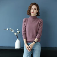 mink cashmere sweater womens pullover half high neck loose large size knitted bottoming shirt 21 autumn winter thickened warmth