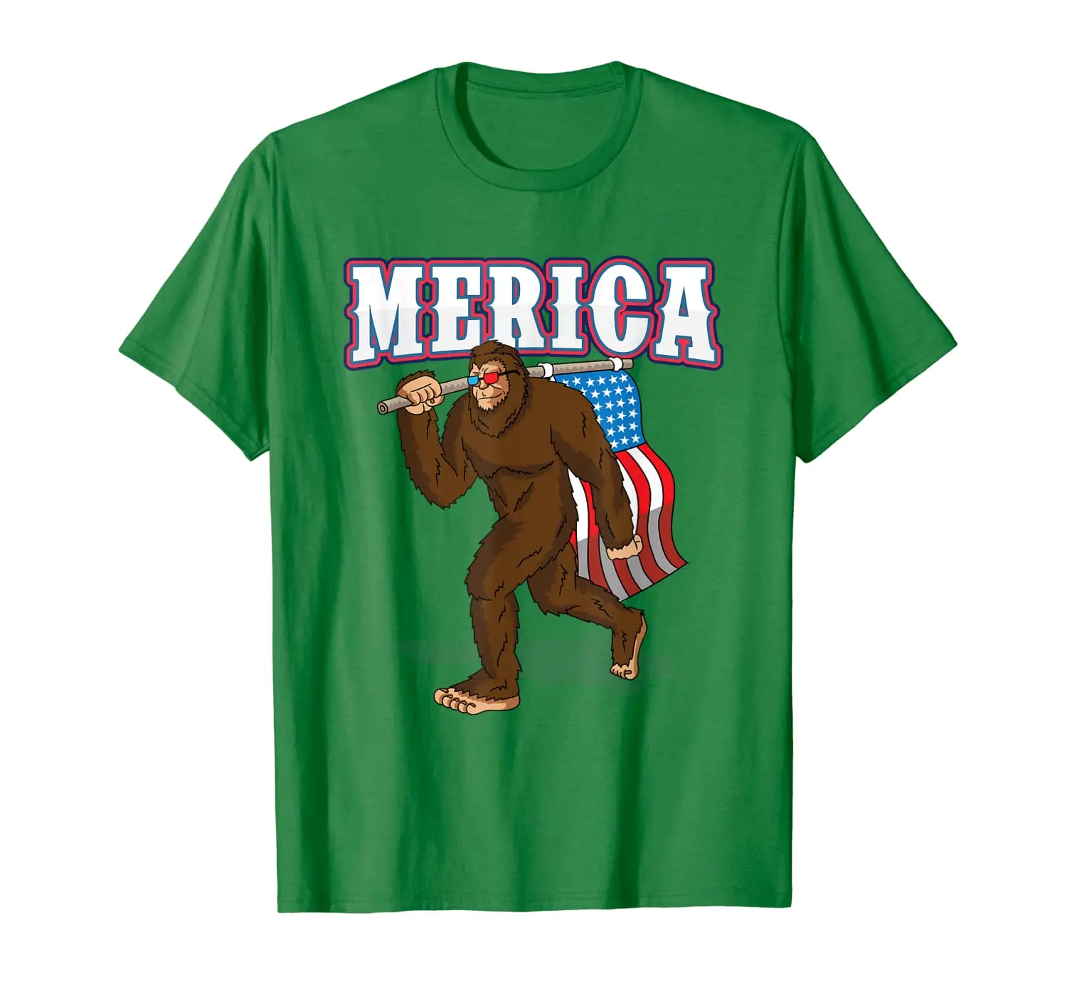 

Patriotic Bigfoot T-Shirt Merica Sasquatch 4th of July Tee