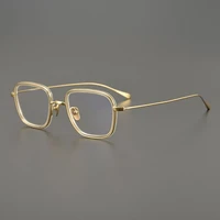 japanese high quality titanium glasses frame men super light square eyeglasses for women clear lens prescription eyewear
