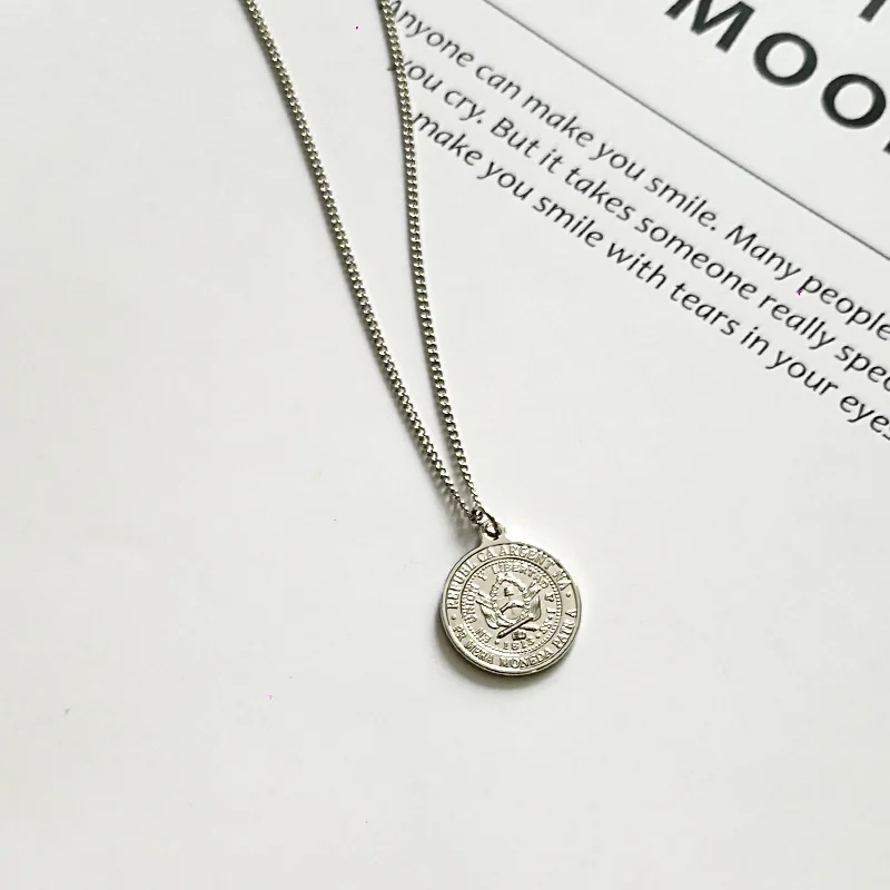 Peso Silver Peri'sbox модное Золотое медальон в форме монеты ожерелье королева елизания ожерелье с портретом шикарные золотые подвески для женщин - Окраска металла: Peso Silver