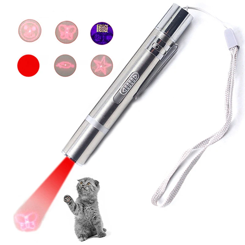 Игрушка для кошек 3 в 1 лазерный светодиодный мигающий светильник