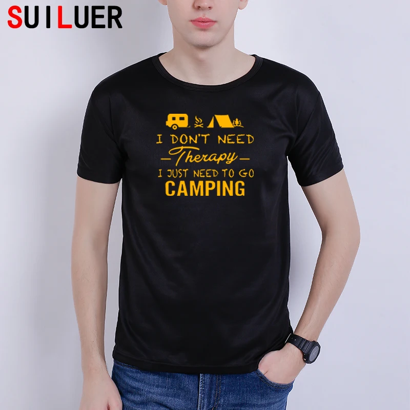 

Camping Therapy T-Shirt Sports Camper Tent Caravan Campsite Tops Fashion Short Sleeve T shirt Camisetas Hombre Streetwear