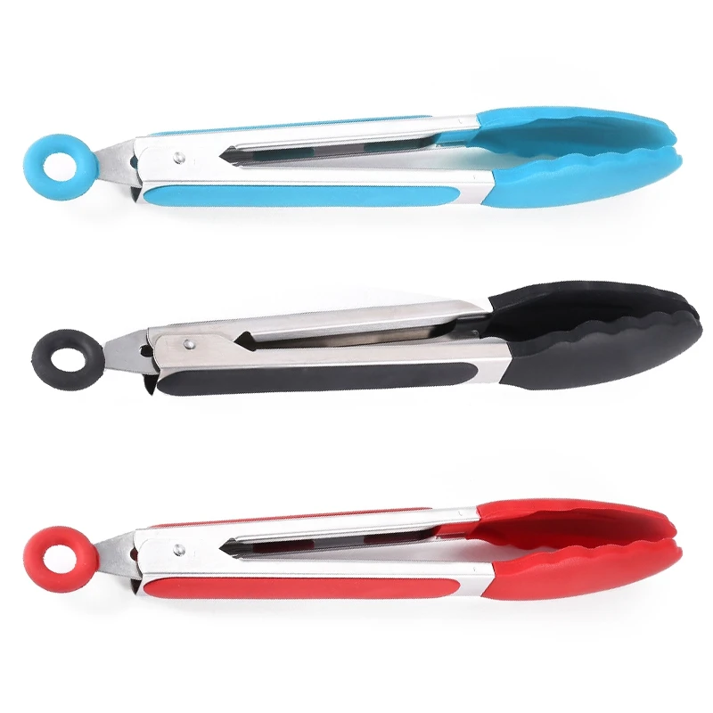 Кухонные щипцы из нержавеющей стали легко фиксирующие для еды набор кухонных