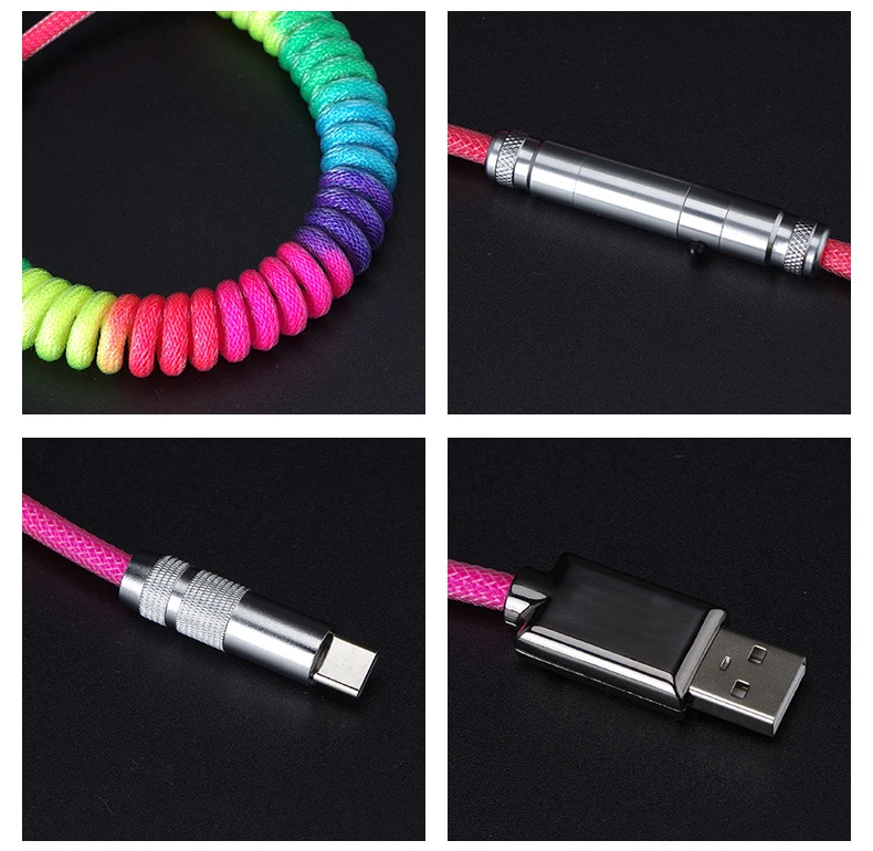 DIY пользовательские спиральные спирали механическая клавиатура Паракорд кабель