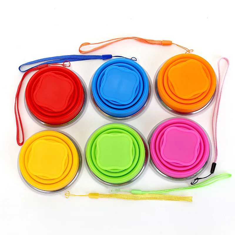 10 шт Силиконовая Выдвижная складная чашка из нержавеющей стали без бисфенола