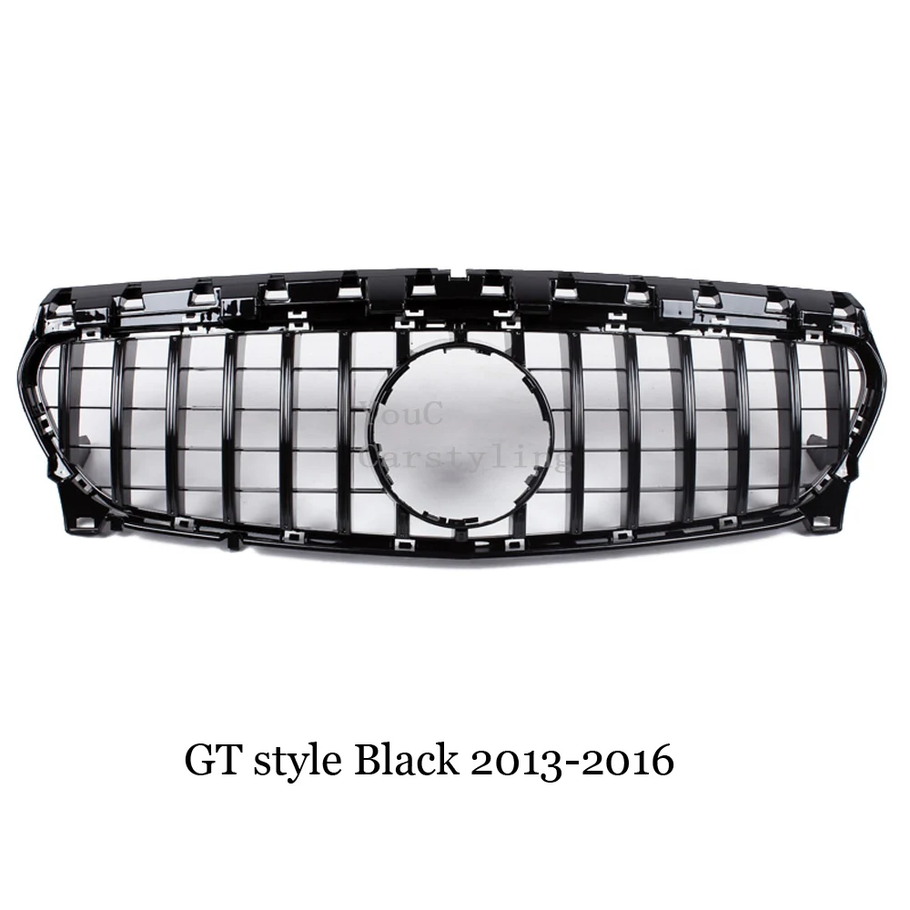 GT Black 2013-2016 W117 GT AMG Решетка переднего бампера алмазные решетки для Mercedes CLA класс C117 CLA180 CLA200 CLA250 CLA45 AMG гриль 2013 - Цвет: GT Black 2013-2016