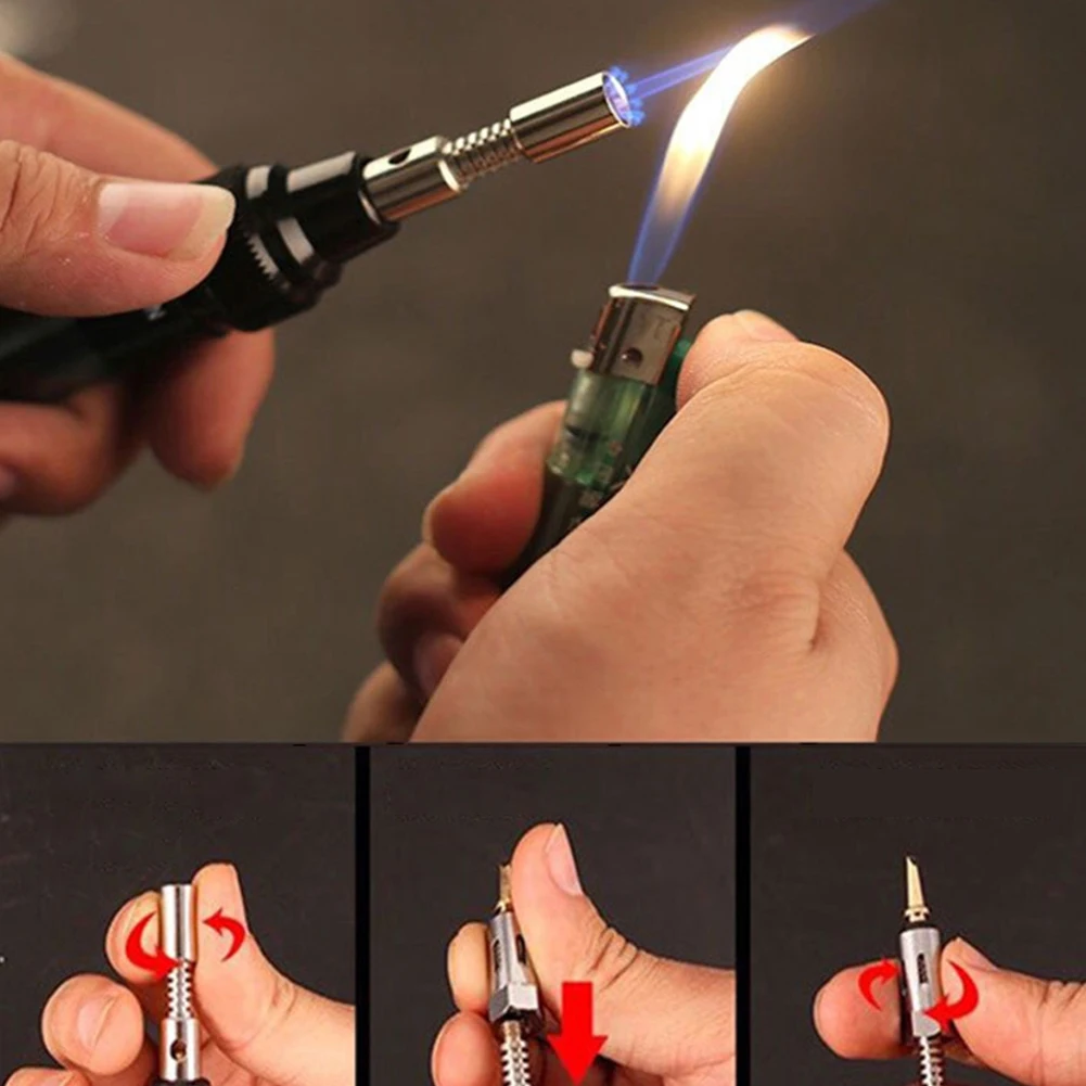 

Professional 8ML Butane Gas Blow Torch Soldering Solder Iron Gun with Tip Welding Tool Solder Station Pen Shaped DIY Tools Set