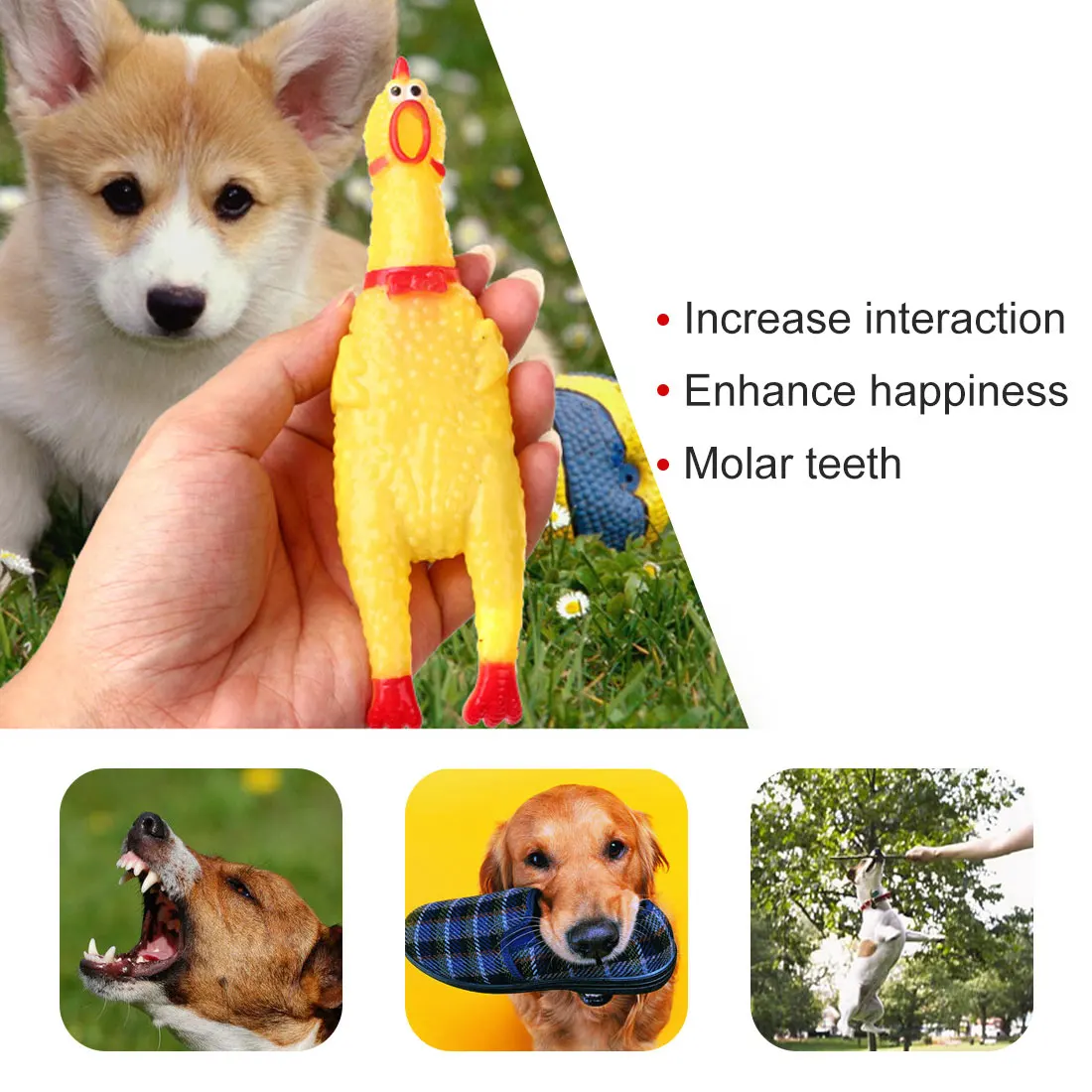 

31cm 41cm 17cm Screaming Funny Chicken Dog Toy Squeeze Sound Pet Cat Toy Funny Pet Toy Safety Rubber Molar Chew Toy Christmas
