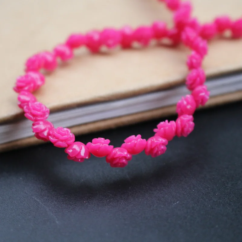 50 шт./лот 6 мм Искусственные коралловые бусины кабошон в форме цветка камелии