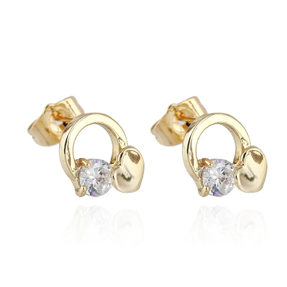 Новые 18K Позолоченные ювелирные изделия милые маленькие твердые сердце стразы