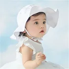 Панама детская хлопковая с принтом, милая Летняя Пляжная шапка с защитой от солнца, для маленьких девочек
