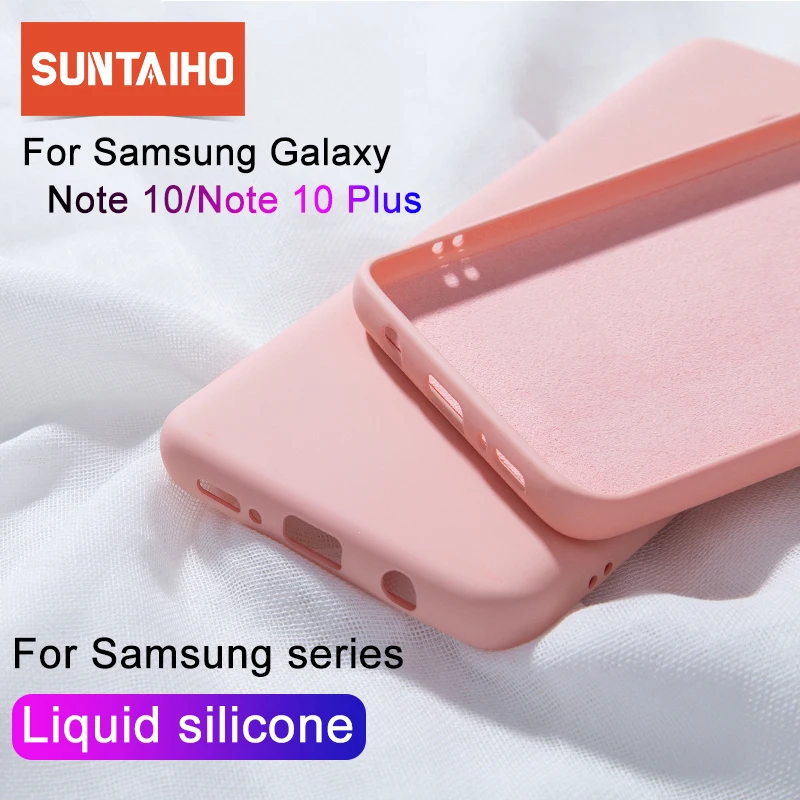 Жидкий силиконовый чехол для Samsung Galaxy A50 A70 S10 Note10 Plus мягкий матовый накладка 8 9 S8 S9