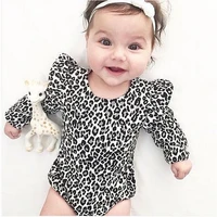leopard print infant newborn clothes baby girl bodysuit cotton rompers long sleeve jumpsuit baby boy bodysuits