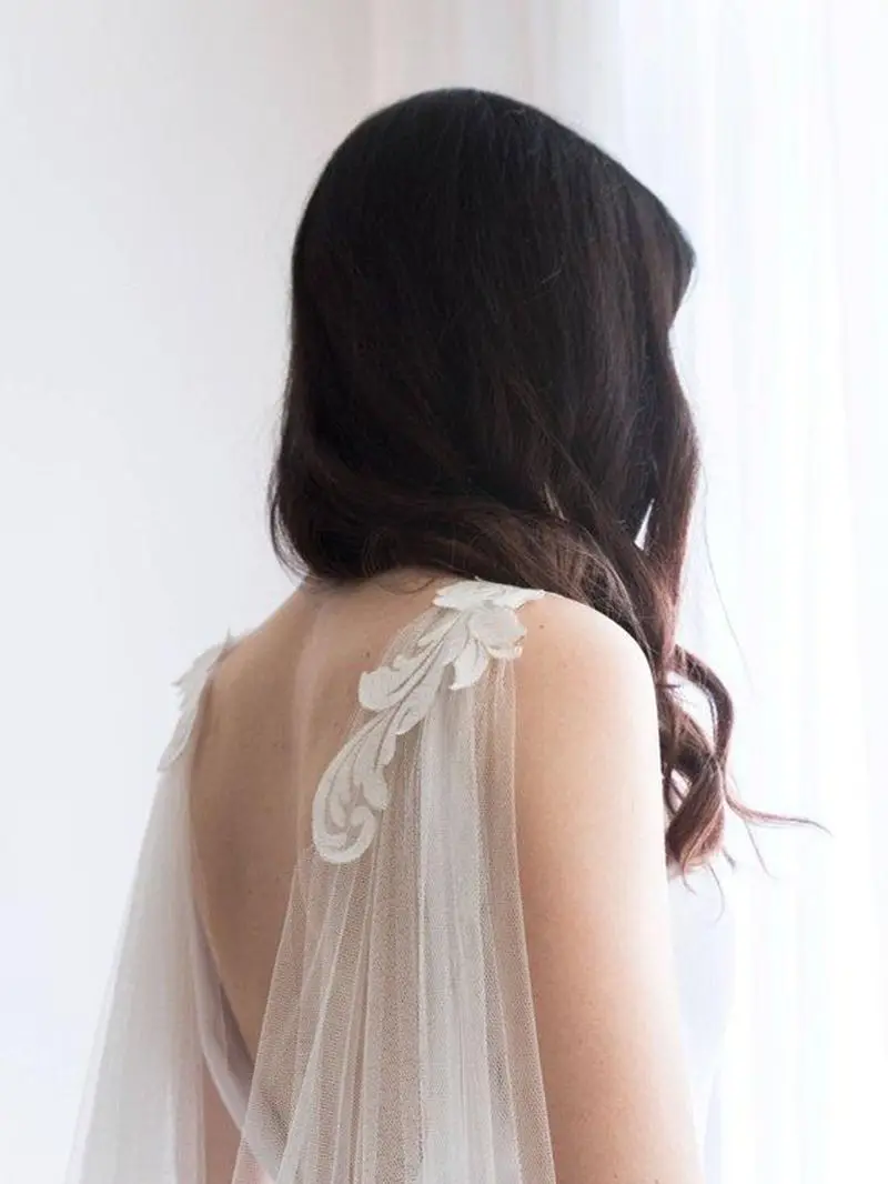 Длинная сетчатая кружевная шаль свадебная накидка с свадебным болеро платок для