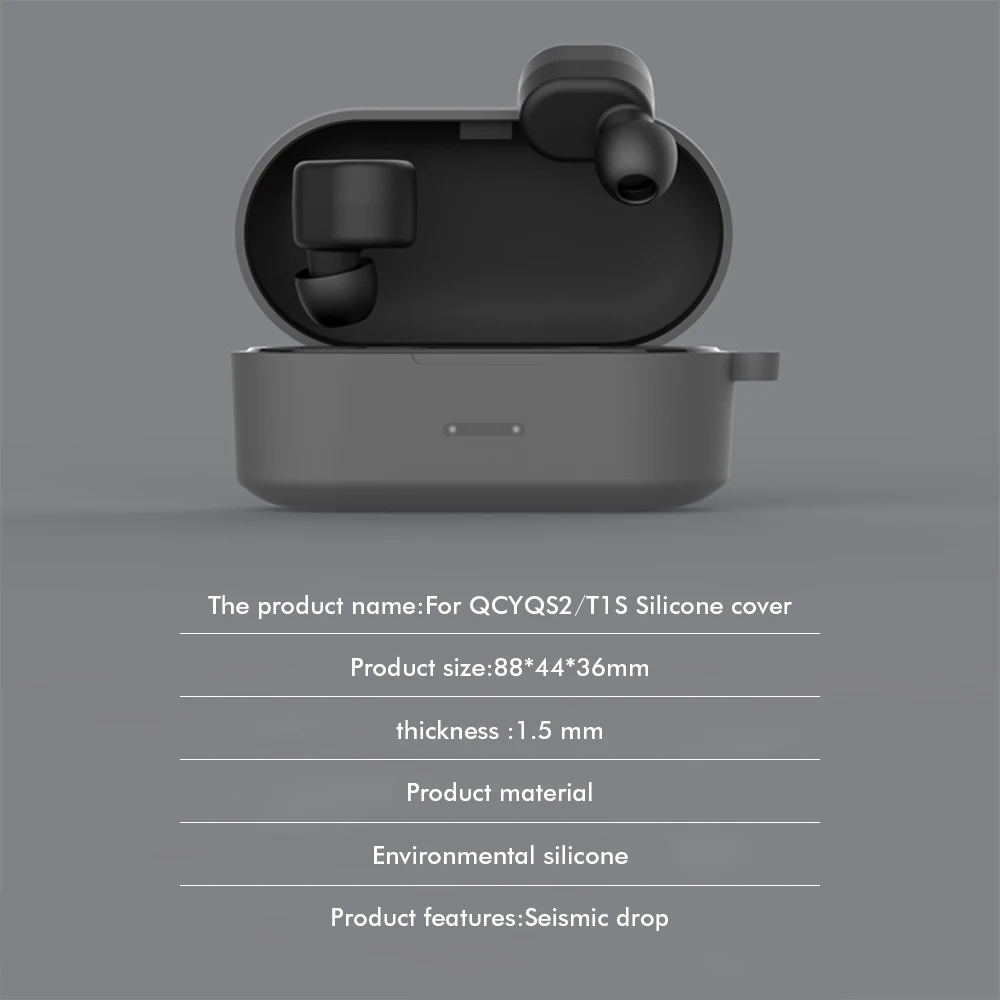 

Fashion 360 Full Edge Protective Earphone Case For QCY T1/QS2 Bluetooth Wireless Silicone Earphone Cover Case for QCY T1S 5.0