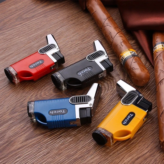Windproof Butane Gas Torch Lighter Portable Turbo Tube Pistol Cigarette Lighter Cigar Accessories Men Gift