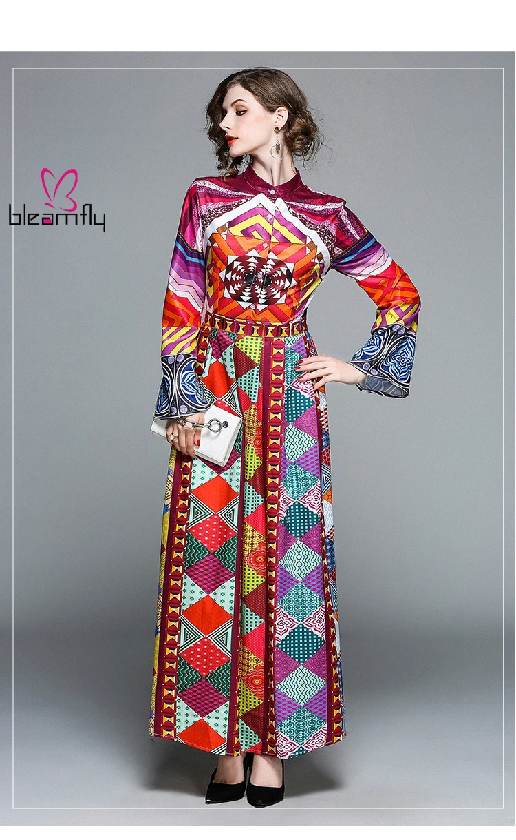 2019 женское осеннее винтажное Сексуальное Платье макси с круглым вырезом и