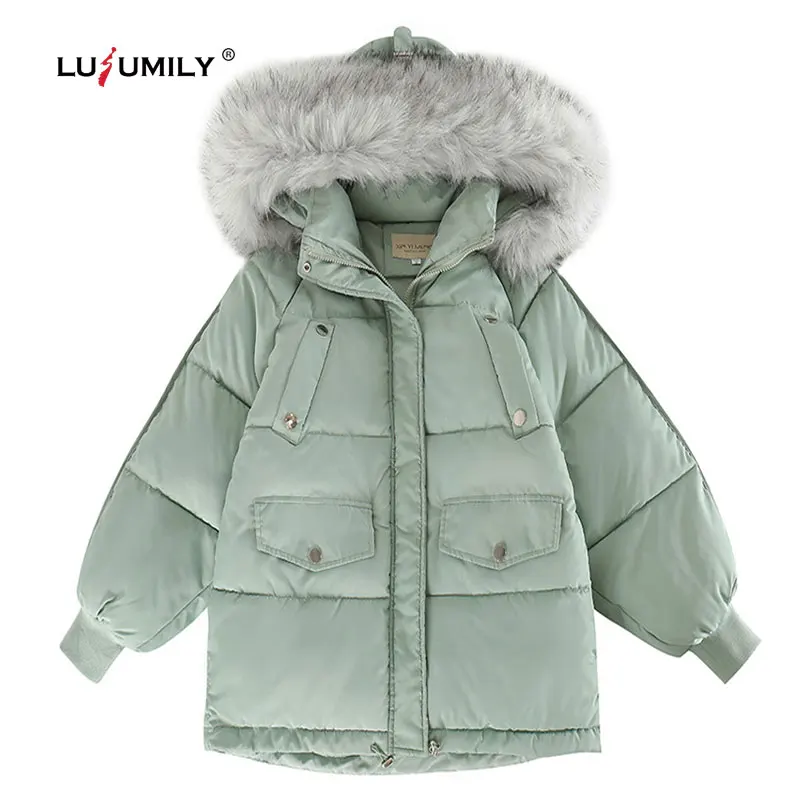 Новое поступление свободная теплая зимняя куртка Lusumily женское супер теплое