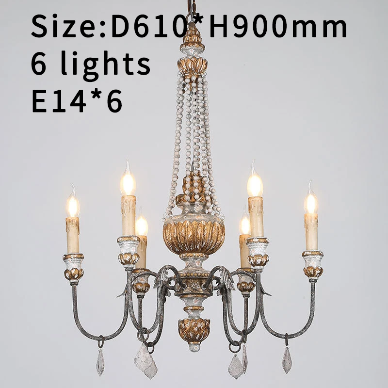 Деревянные люстры французские подвесные светильники для спальни в торговом