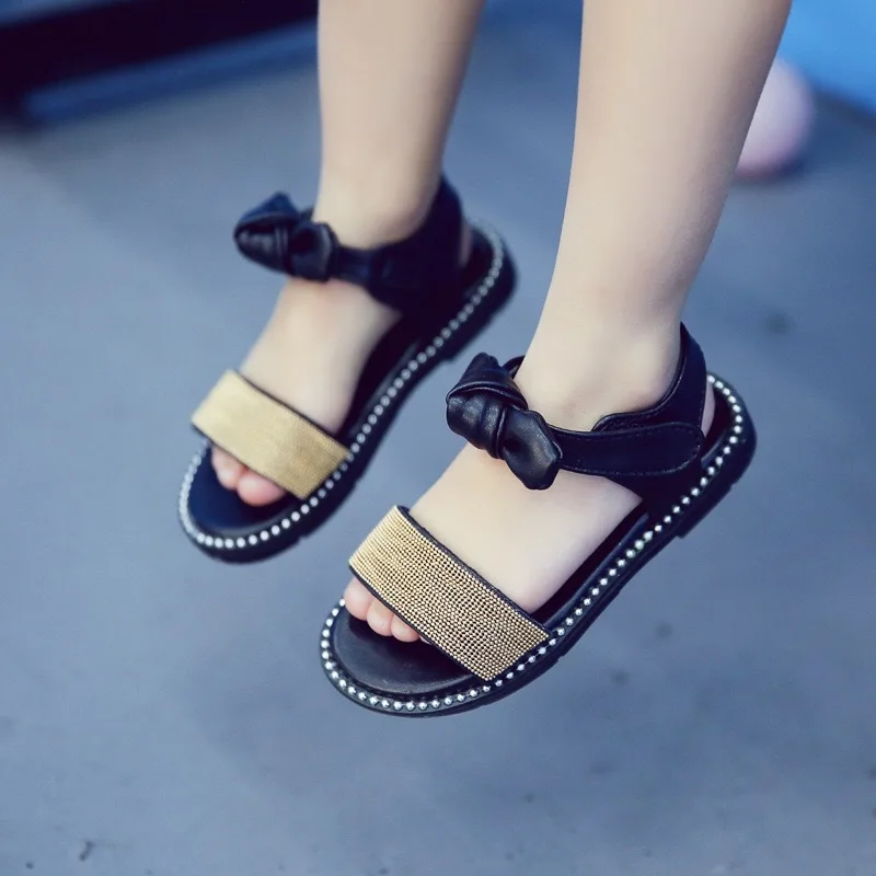 Летние детские сандалии для девочек Белые из искусственной кожи с резиновой