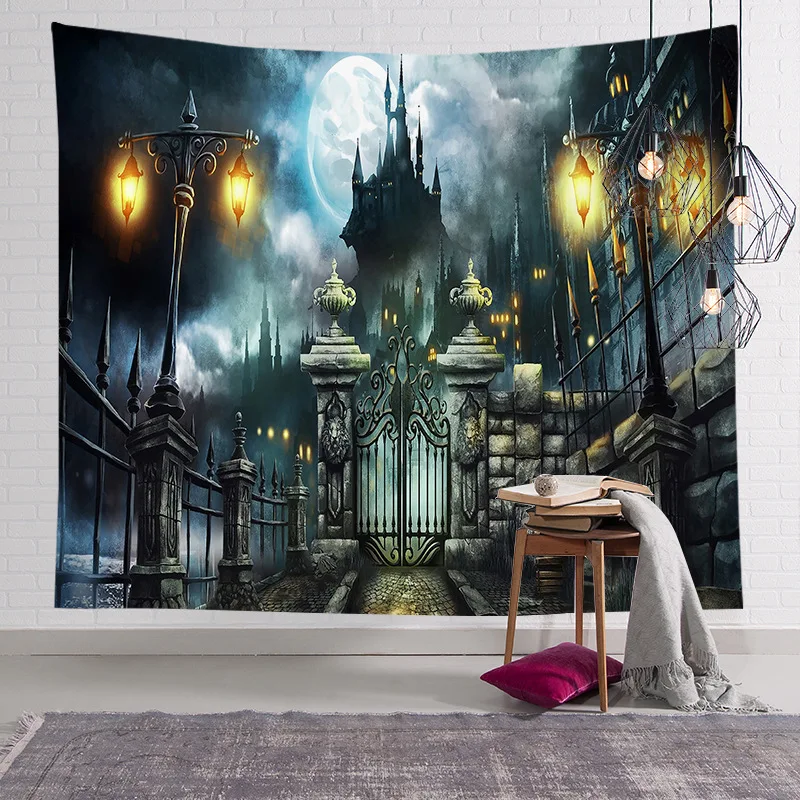 

Skull Pumpkin Tapestry Wall Hanging Gossip Tapestries Hippie Wall 8253