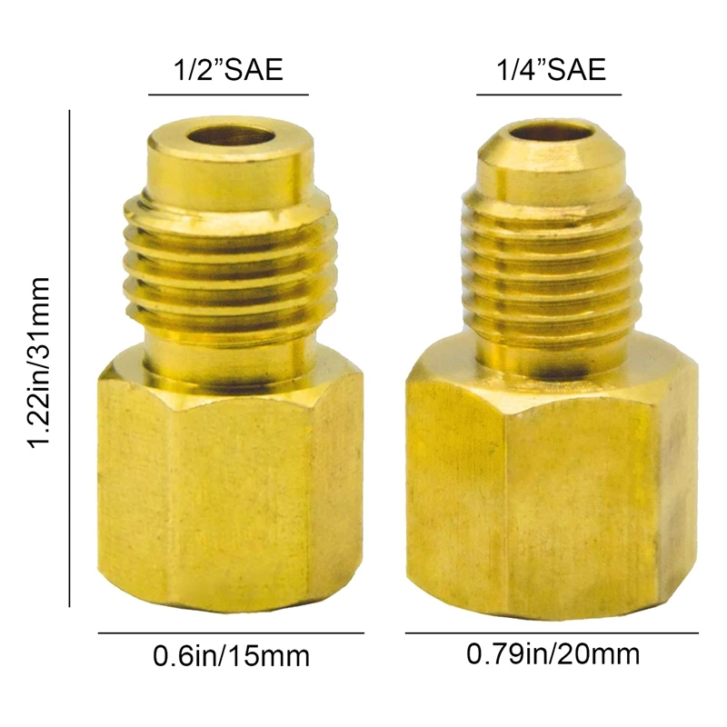 6 шт. 6015 R134A латунный бак хладагента адаптер для R12 фитинг 1/2 женский 1/4 папа вспышка