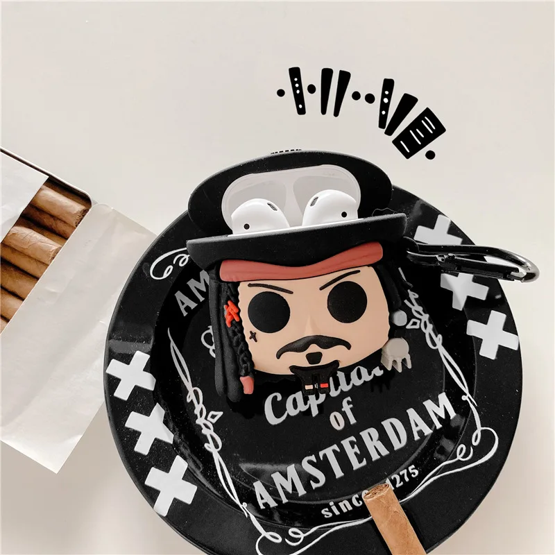 

Funny Airpods Case For Pirates 3D Soft Silicone Cartoon Luxury Wireless Headphones Waterproof Protective Cases