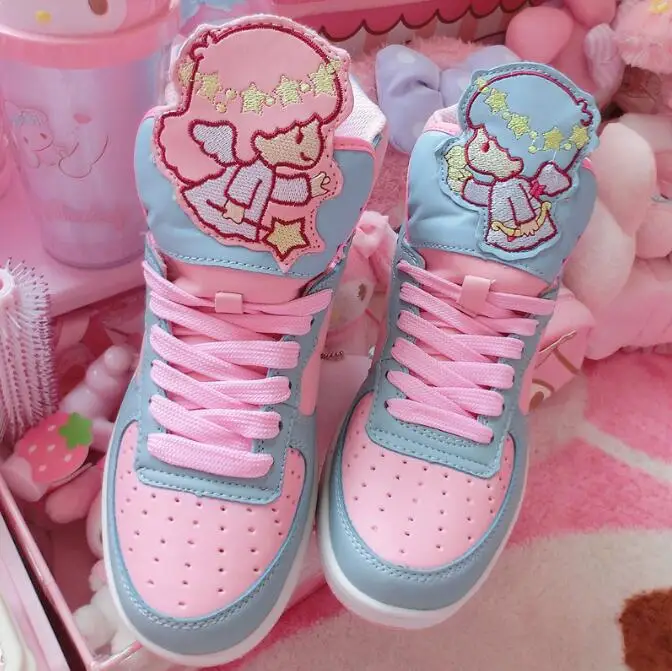 1 Аниме Лолита милый Для женщин персонажи Little Twin Stars с высоким берцем обувь Повседневное - Цвет: 1
