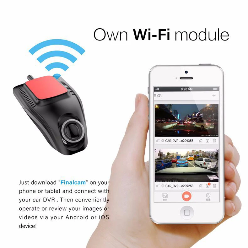 Видеорегистраторы для автомобилей 2 0 &quotFull HD 1440P с функцией Wi Fi Двойной объектив