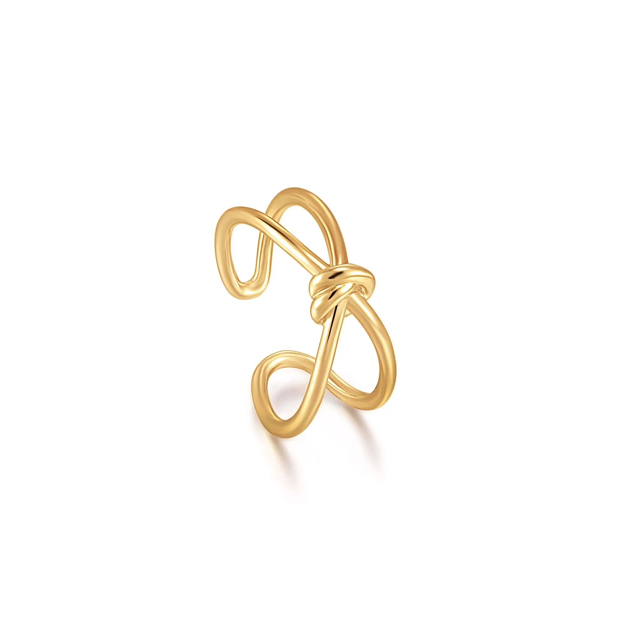 

MANI E PIEDI Golden Knot Double Band Adjustable Ring For Women Open Copper Band Fashion Jewelry Luxury Quality 2021 New Trend