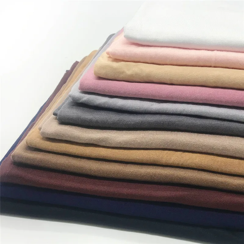 

soild color cotton scarf hijab for muslim women stretch jersey headscarf female head wrap scarves turban foulard femme musulman