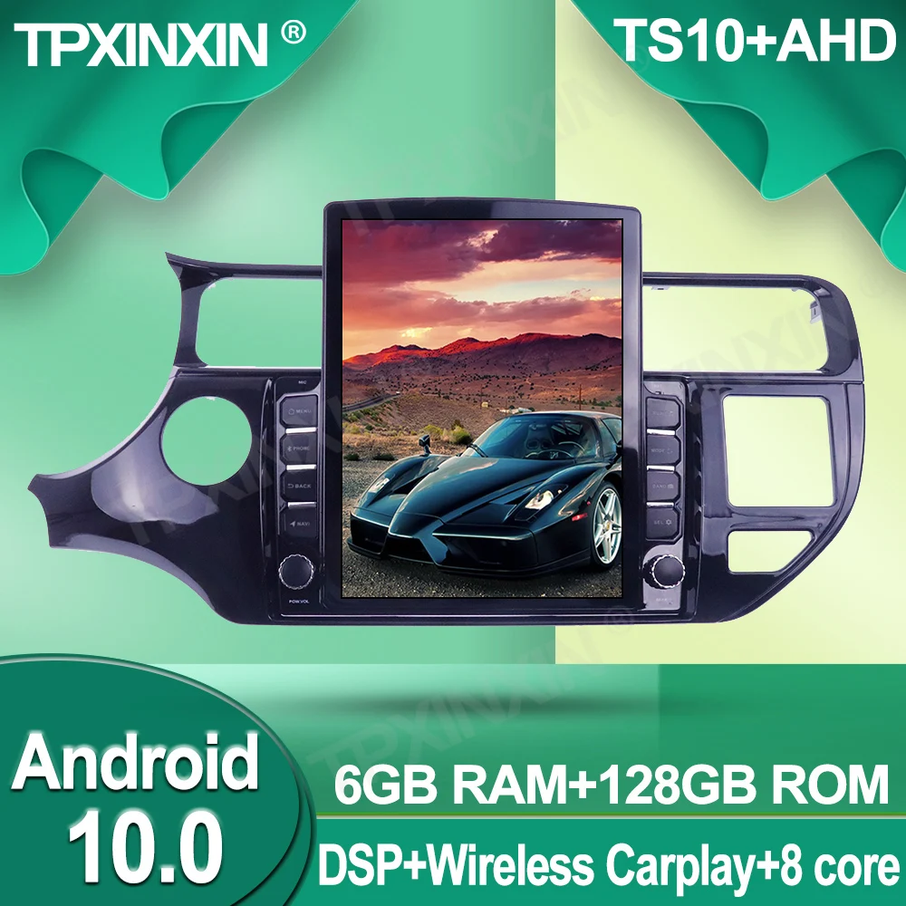 구매 자동차 라디오 기아 리오 2015-2018 안드로이드 테슬라 스타일 무선 카플레이 스테레오 수신기 6 + 128GB 자동차 라디오 플레이어 라디오 IPS 화면