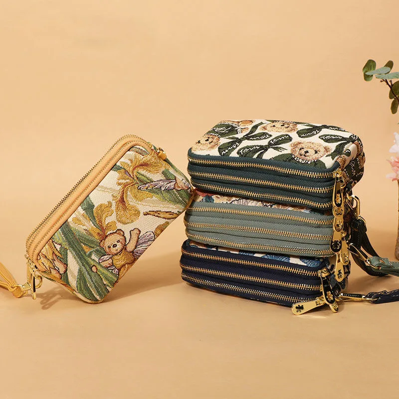 

2021 new summer three-layer female small bag ins three zipper personality all-match Korean messenger bag