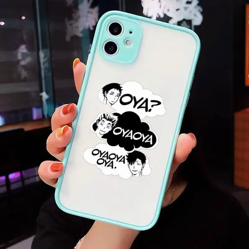 

Cute Japan Anime Oya Haikyuu Phone Case matte transparent Clear Funda For blue iPhone 7 8 x xs xr 11 12 pro plus max mini