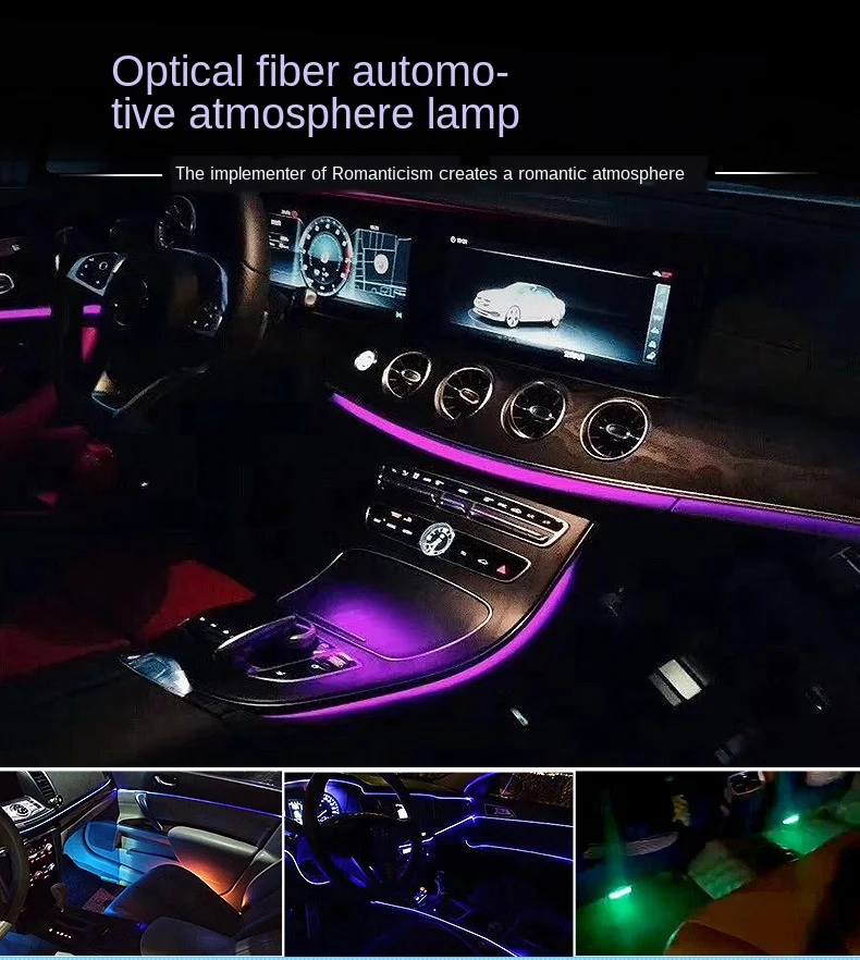 

Flexible Car Atmosphere Lamps APP Sound Control RGB Mode Colorful Auto Interior Ambient Light Decorative Lamp Strips