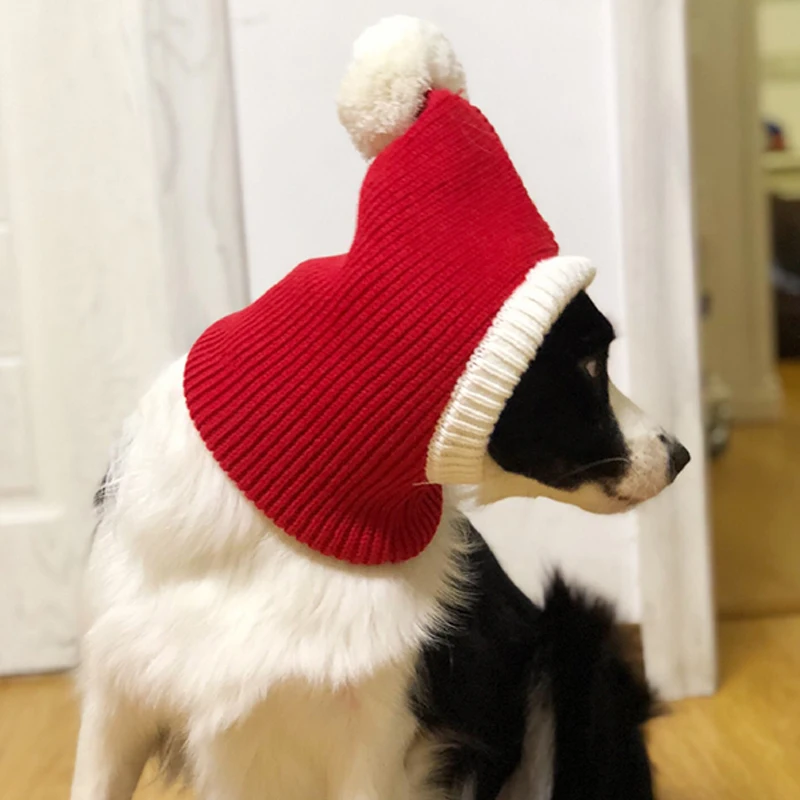 Christmas Dog Cap Knitted Pet Hats for Dogs Accessories Winter Warm Cat Dog Hat Puppy Pet Caps for Dogs Hat with Ball Headwear