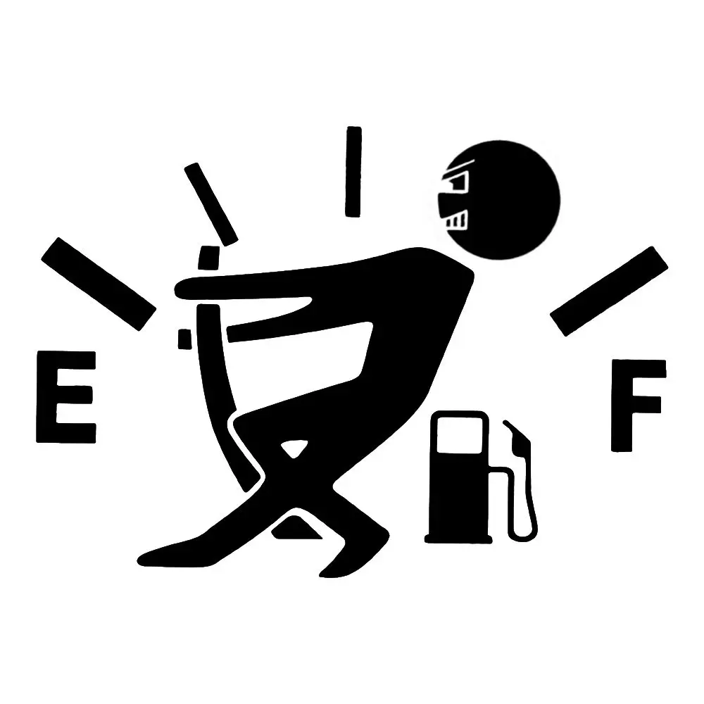

1PC Funny Car Sticker Pull Fuel Tank Pointer To Full Hellaflush Reflective Vinyl Decal Gage Empty Sticker Exterior Accessories