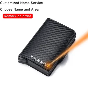 Чехол-кошелек мужской, из углеродного волокна, с Rfid-защитой, для кредитных карт, минималистичный, держатель для карт